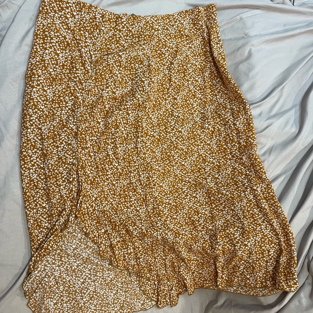 SHEIN Brown and White Midi Skirt